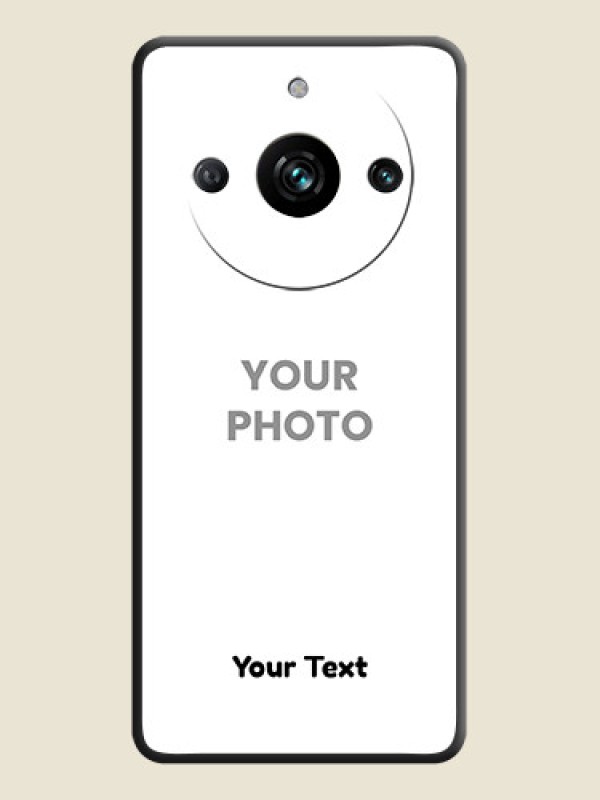 Custom Full Single Pic Upload With Text On Space Black Personalized Soft Matte Phone Covers - Realme 11 Pro 5G - alternate view