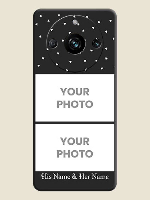 Custom Miniature Love Symbols with Name on Space Black Custom Soft Matte Back Cover - Realme 11 Pro Plus 5G - alternate view