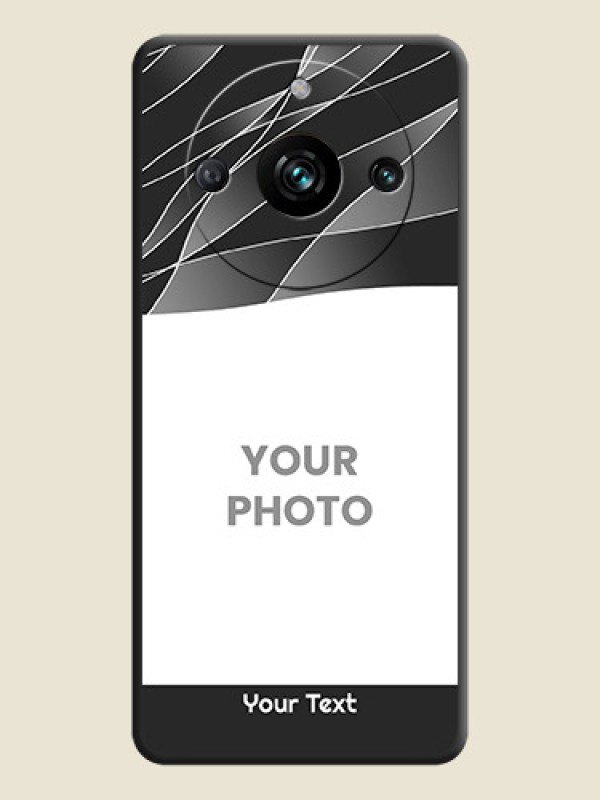 Custom Mixed Wave Lines - Photo on Space Black Soft Matte Mobile Cover - Realme 11 Pro Plus 5G - alternate view
