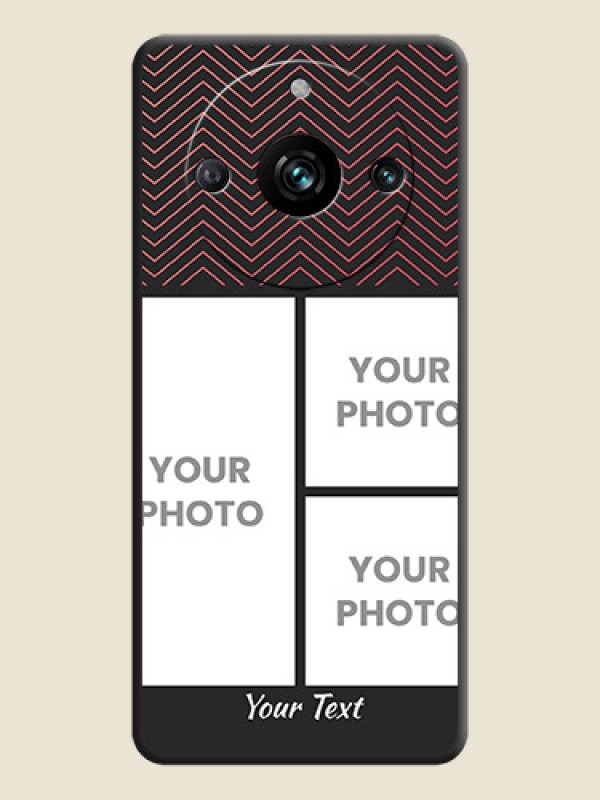 Custom Wave Pattern with 3 Image Holder on Space Black Custom Soft Matte Back Cover - Realme 11 Pro Plus 5G - alternate view