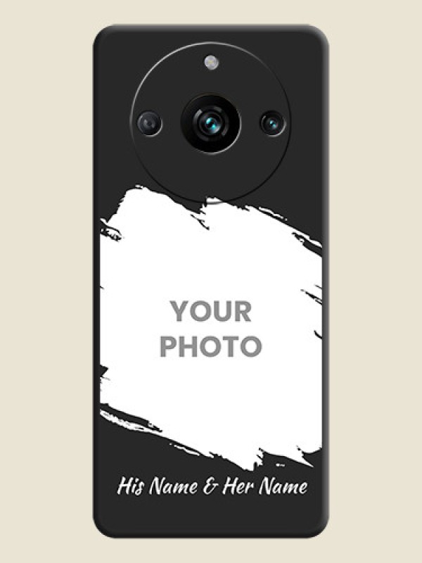 Custom Grunge Brush Strokes - Photo on Space Black Soft Matte Back Cover - Realme 11 Pro Plus 5G - alternate view