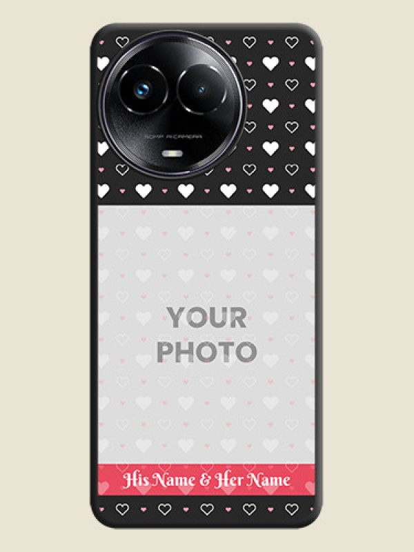 Custom White Color Love Symbols with Text Design on Photo On Space Black Custom Soft Matte Mobile Back Cover - Realme 11X 5G - alternate view