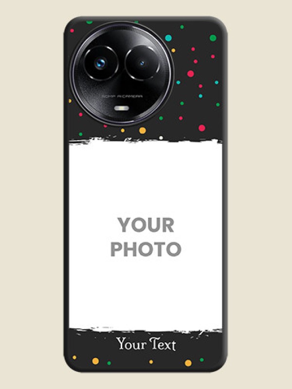 Custom Multicolor Dotted Pattern with Text  On Space Black Custom Soft Matte Mobile Back Cover - Realme 11X 5G - alternate view