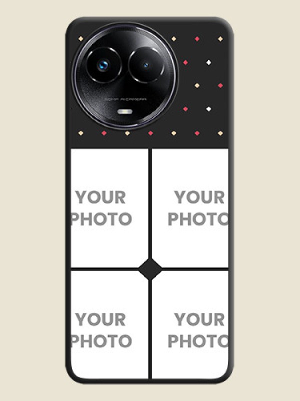 Custom Multicolor Dotted Pattern with 4 Image Holder On Space Black Custom Soft Matte Mobile Back Cover - Realme 11X 5G - alternate view