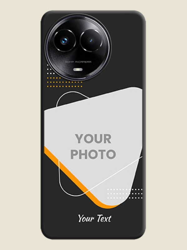 Custom Yellow Triangle on Photo On Space Black Custom Soft Matte Mobile Back Cover - Realme 11X 5G - alternate view