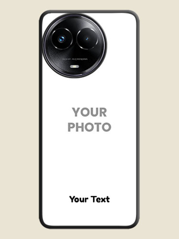 Custom Full Single Pic Upload With Text On Space Black Custom Soft Matte Mobile Back Cover - Realme 11X 5G - alternate view