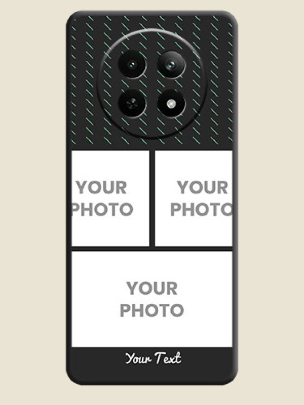 Custom Cross Dotted Pattern with 2 Image Holder on Personalised Space Black Soft Matte Cases - Realme 12 5G - alternate view