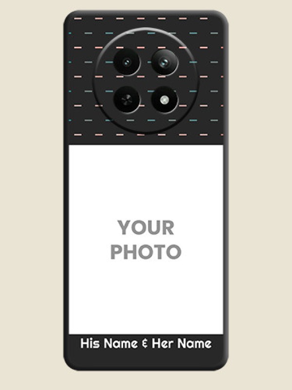 Custom Line Pattern Design with Text on Space Black Custom Soft Matte Phone Back Cover - Realme 12 5G - alternate view