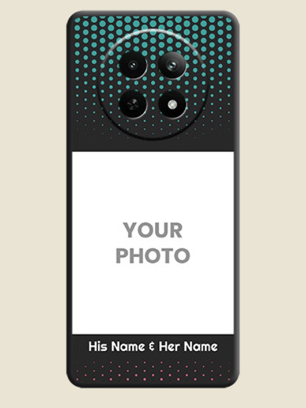 Custom Faded Dots with Grunge Photo Frame and Text on Space Black Custom Soft Matte Phone Cases - Realme 12 5G - alternate view