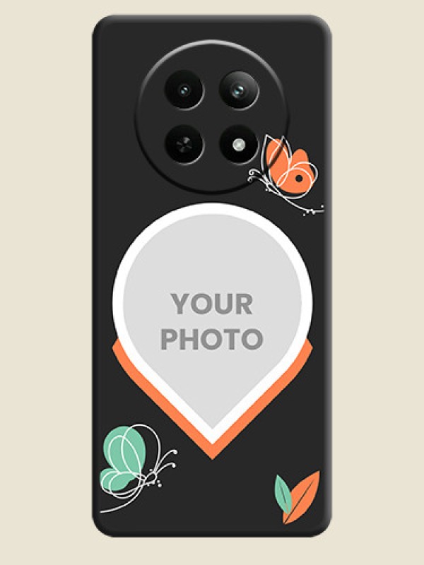 Custom Upload Pic With Simple Butterly Design On Space Black Personalized Soft Matte Phone Covers - Realme 12 5G - alternate view