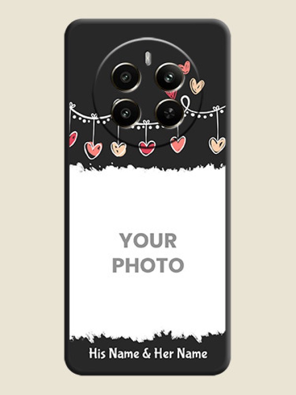 Custom Pink Love Hangings with Name on Space Black Custom Soft Matte Phone Cases - Realme 12 Plus 5G - alternate view