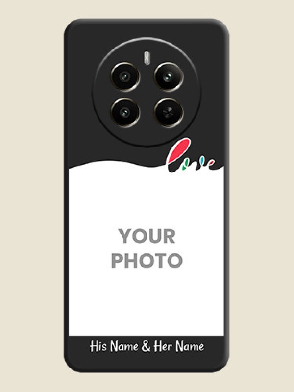 Custom Fall in Love Pattern with Picture - Photo on Space Black Soft Matte Mobile Case - Realme 12 Plus 5G - alternate view