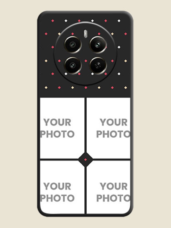 Custom Multicolor Dotted Pattern with 4 Image Holder on Space Black Custom Soft Matte Phone Cases - Realme 12 Plus 5G - alternate view