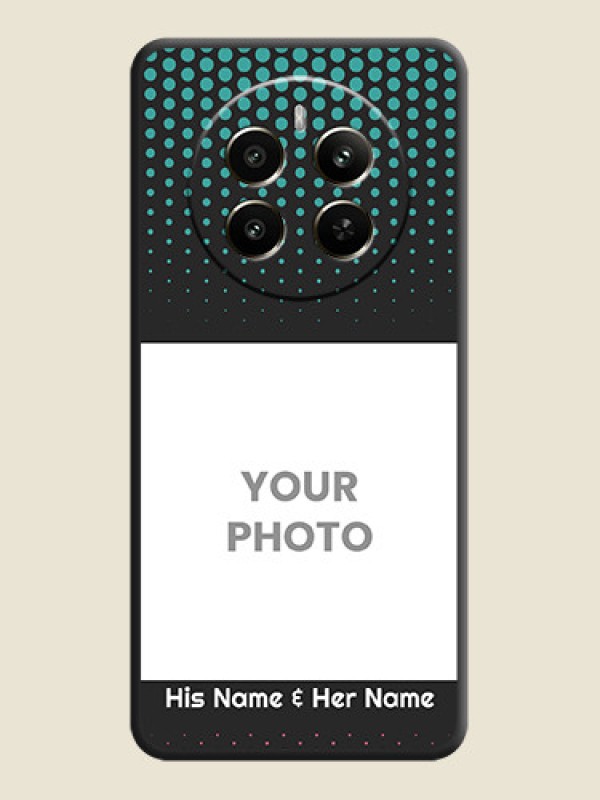 Custom Faded Dots with Grunge Photo Frame and Text on Space Black Custom Soft Matte Phone Cases - Realme 12 Plus 5G - alternate view