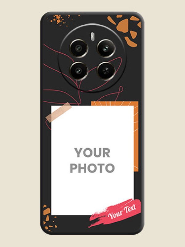 Custom Orange Photo Frame on Space Black Custom Soft Matte Phone Back Cover - Realme 12 Plus 5G - alternate view
