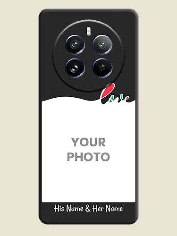 Custom Fall in Love Pattern with Picture - Photo on Space Black Soft Matte Mobile Case - Realme 12 Pro Plus 5G - alternate view