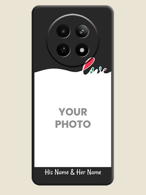 Custom Fall in Love Pattern with Picture - Photo on Space Black Soft Matte Mobile Case - Realme 12X 5G - alternate view