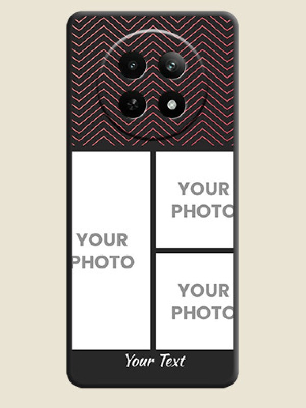 Custom Wave Pattern with 3 Image Holder on Space Black Custom Soft Matte Back Cover - Realme 12X 5G - alternate view