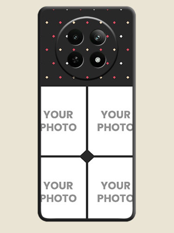 Custom Multicolor Dotted Pattern with 4 Image Holder on Space Black Custom Soft Matte Phone Cases - Realme 12X 5G - alternate view
