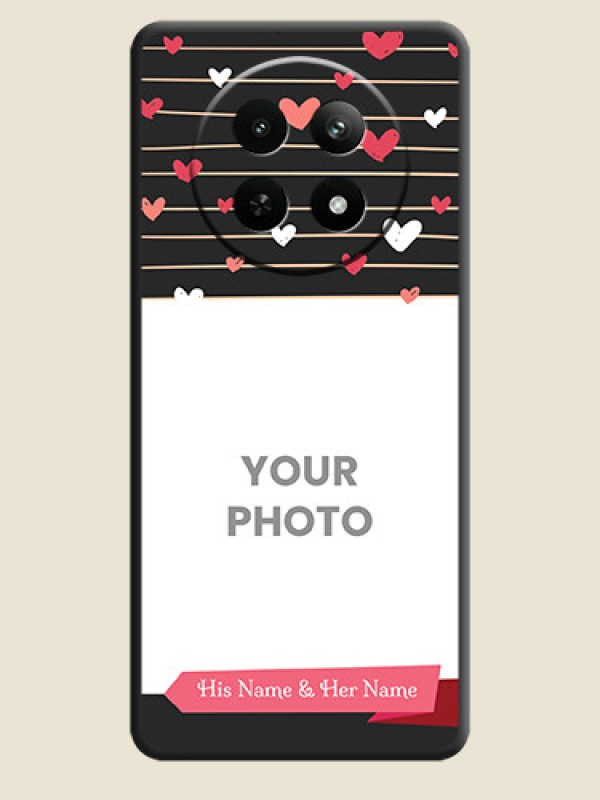 Custom Love Pattern with Name on Pink Ribbon on Photo On Space Black Custom Soft Matte Mobile Back Cover - Realme 13 5G - alternate view