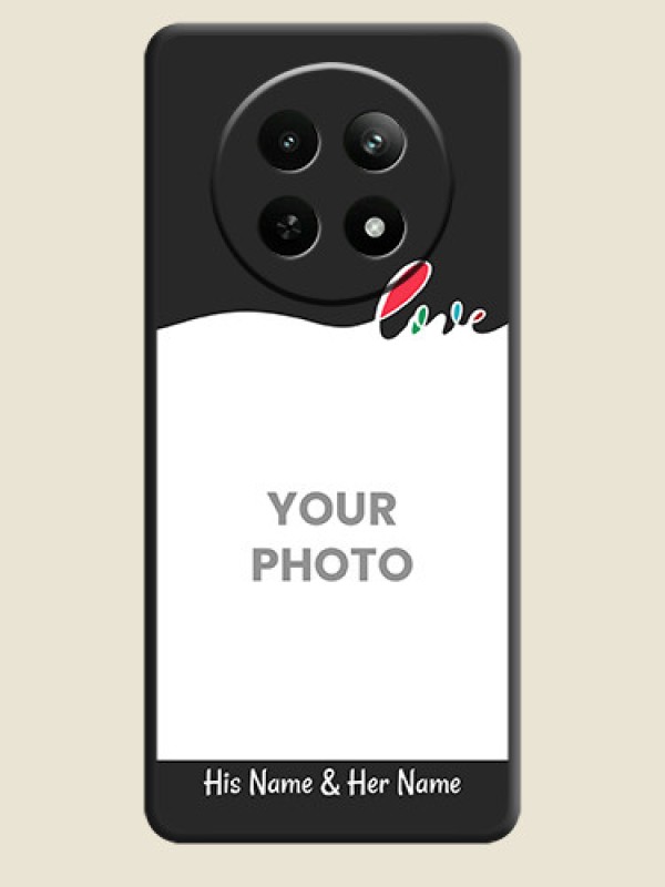 Custom Fall in Love Pattern with Picture on Photo On Space Black Custom Soft Matte Mobile Back Cover - Realme 13 5G - alternate view