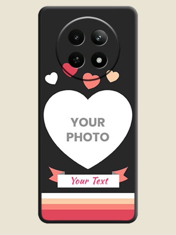 Custom Love Shaped Photo with Colorful Stripes On Space Black Custom Soft Matte Mobile Back Cover - Realme 13 5G - alternate view