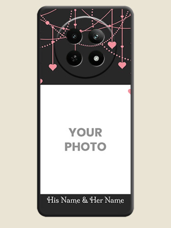 Custom Pink Love Hangings with Text On Space Black Custom Soft Matte Mobile Back Cover - Realme 13 5G - alternate view