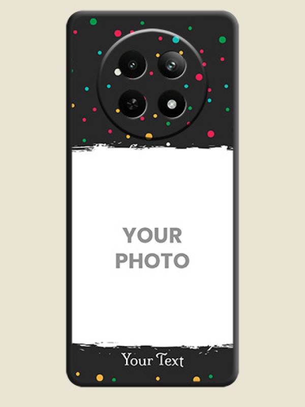 Custom Multicolor Dotted Pattern with Text On Space Black Custom Soft Matte Mobile Back Cover - Realme 13 5G - alternate view