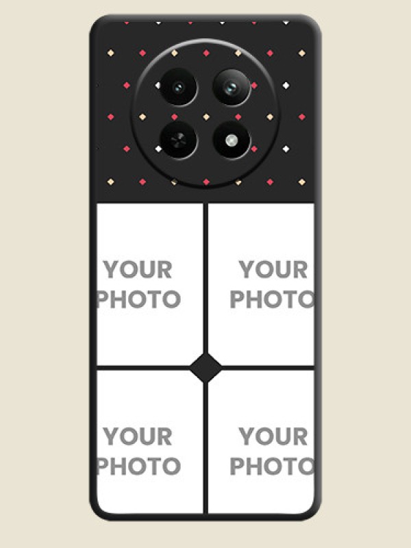 Custom Multicolor Dotted Pattern with 4 Image Holder On Space Black Custom Soft Matte Mobile Back Cover - Realme 13 5G - alternate view