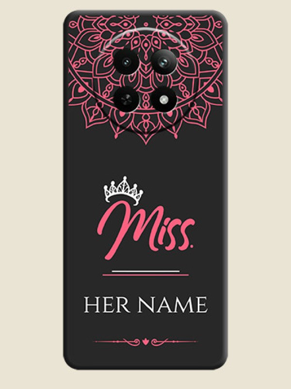 Custom Mrs Name with Floral Design On Space Black Custom Soft Matte Mobile Back Cover - Realme 13 5G - alternate view