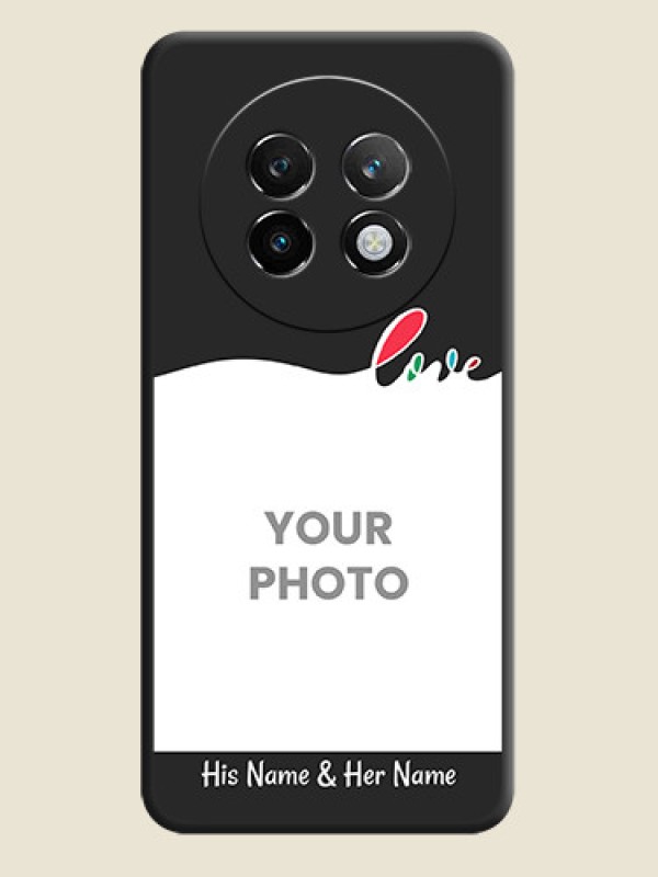 Custom Fall in Love Pattern with Picture on Photo On Space Black Custom Soft Matte Mobile Back Cover - Realme 13 Plus 5G - alternate view