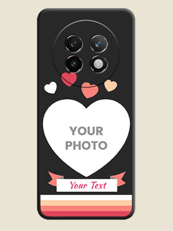 Custom Love Shaped Photo with Colorful Stripes On Space Black Custom Soft Matte Mobile Back Cover - Realme 13 Plus 5G - alternate view