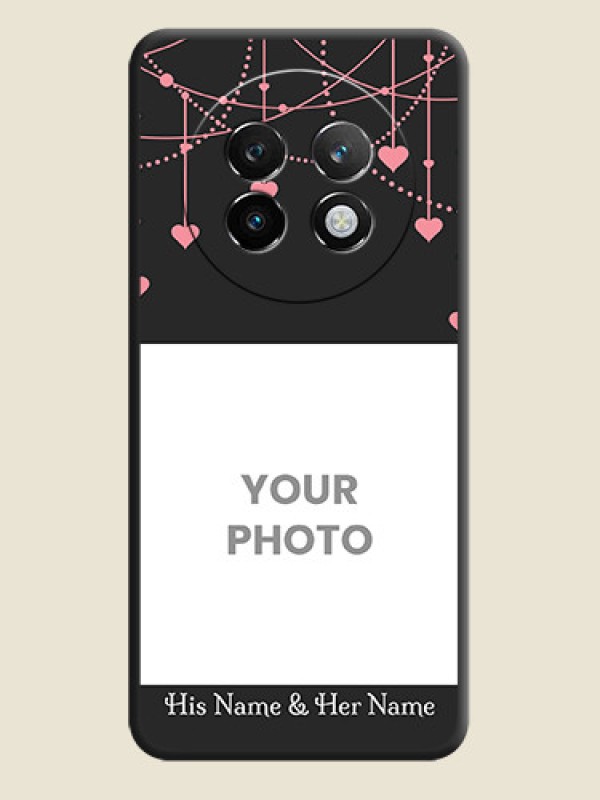 Custom Pink Love Hangings with Text On Space Black Custom Soft Matte Mobile Back Cover - Realme 13 Plus 5G - alternate view