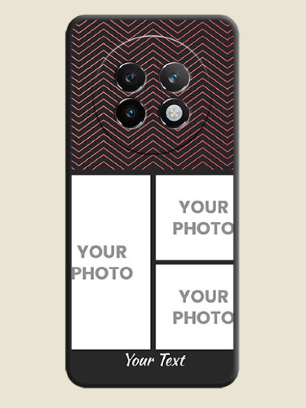 Custom Wave Pattern with 3 Image Holder On Space Black Custom Soft Matte Mobile Back Cover - Realme 13 Plus 5G - alternate view