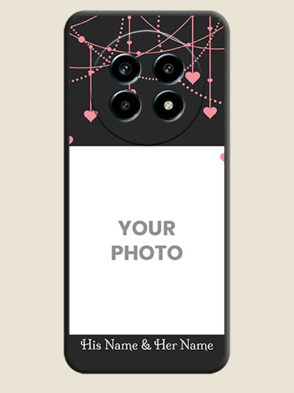 Custom Pink Love Hangings with Text On Space Black Custom Soft Matte Mobile Back Cover - Realme 13 Pro 5G - alternate view
