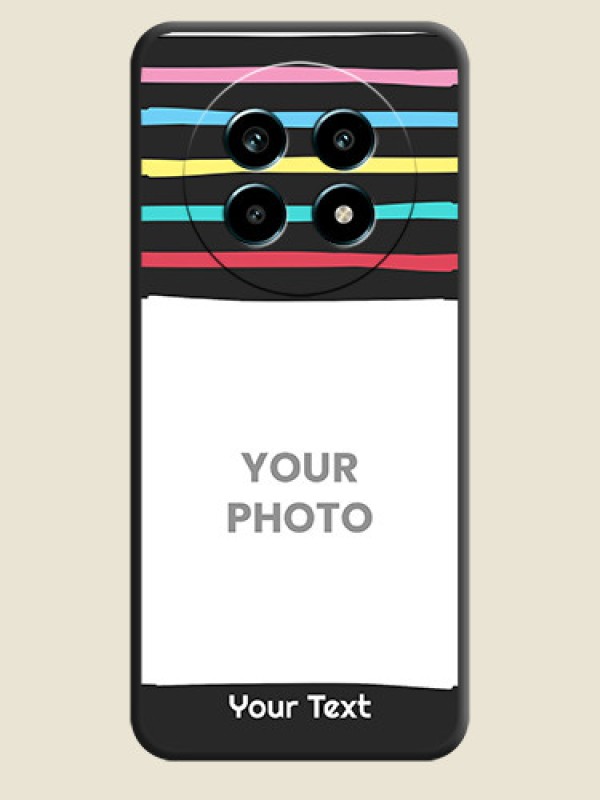 Custom Multicolor Lines with Image On Space Black Custom Soft Matte Mobile Back Cover - Realme 13 Pro 5G - alternate view