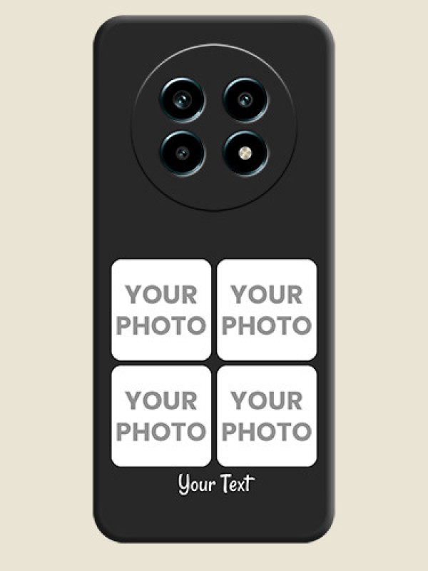 Custom Floral Art with 6 Image Holder on Photo On Space Black Custom Soft Matte Mobile Back Cover - Realme 13 Pro 5G - alternate view
