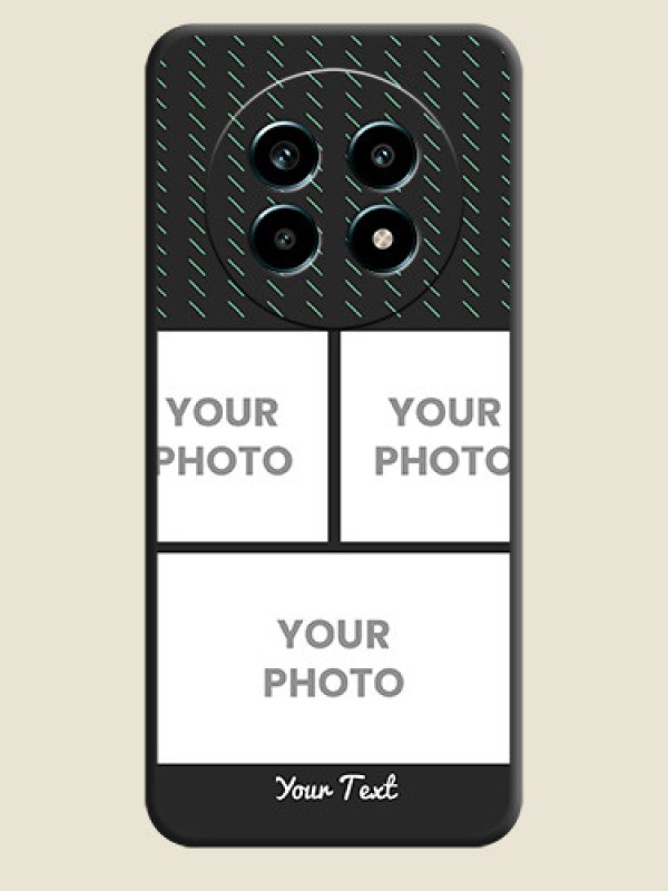 Custom Cross Dotted Pattern with 2 Image Holder On Space Black Custom Soft Matte Mobile Back Cover - Realme 13 Pro 5G - alternate view