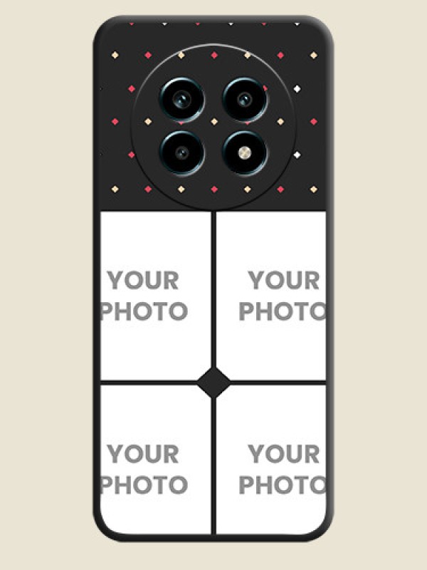 Custom Multicolor Dotted Pattern with 4 Image Holder On Space Black Custom Soft Matte Mobile Back Cover - Realme 13 Pro 5G - alternate view