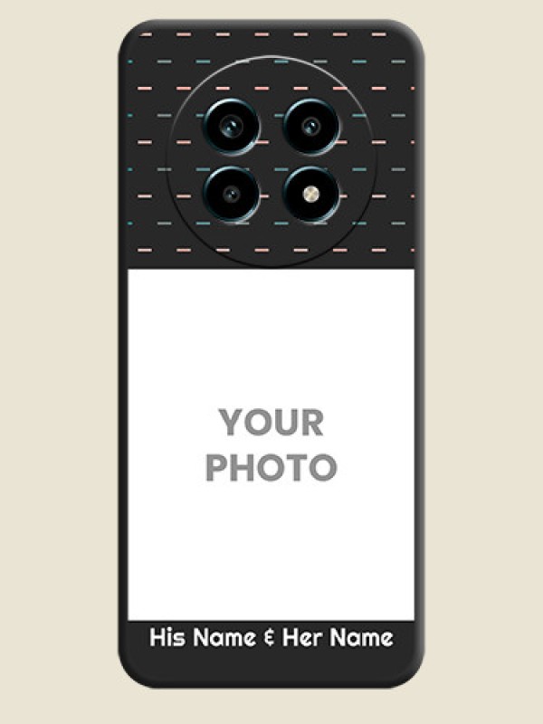 Custom Line Pattern Design with Text On Space Black Custom Soft Matte Mobile Back Cover - Realme 13 Pro 5G - alternate view