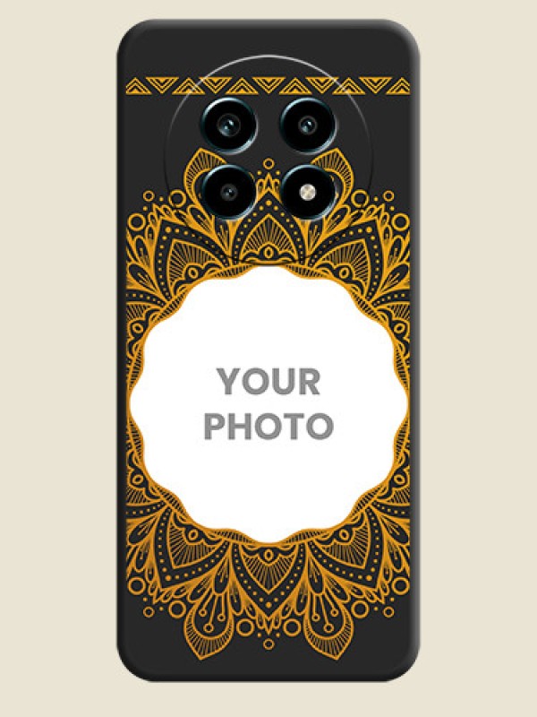 Custom Round Image with Floral Design On Space Black Custom Soft Matte Mobile Back Cover - Realme 13 Pro 5G - alternate view
