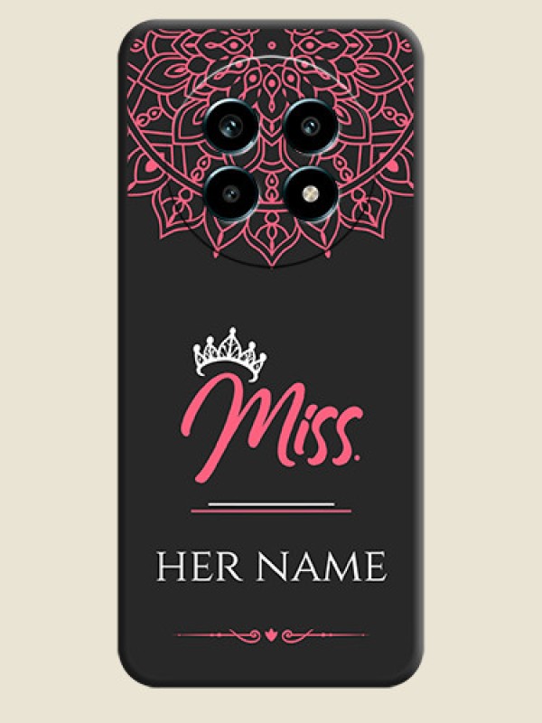 Custom Mrs Name with Floral Design On Space Black Custom Soft Matte Mobile Back Cover - Realme 13 Pro 5G - alternate view