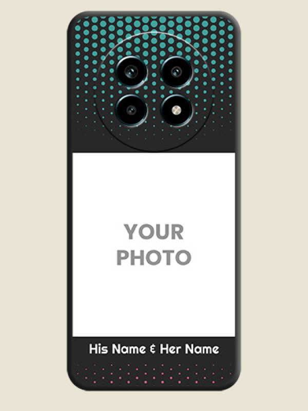 Custom Faded Dots with Grunge Photo Frame and Text On Space Black Custom Soft Matte Mobile Back Cover - Realme 13 Pro 5G - alternate view