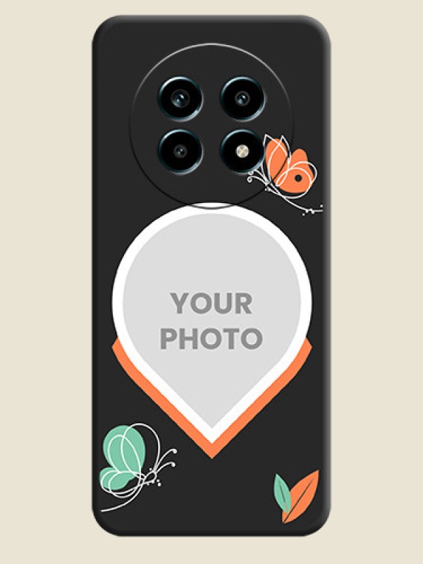 Custom Upload Pic With Simple Butterly Design On Space Black Custom Soft Matte Mobile Back Cover - Realme 13 Pro 5G - alternate view
