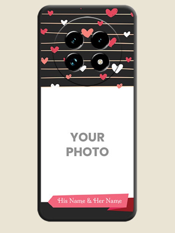 Custom Love Pattern with Name on Pink Ribbon on Photo On Space Black Custom Soft Matte Mobile Back Cover - Realme 13 Pro Plus 5G - alternate view