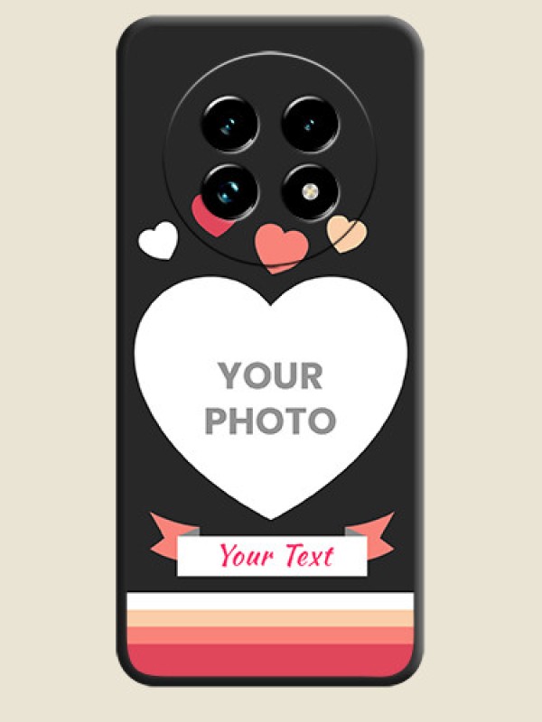 Custom Love Shaped Photo with Colorful Stripes On Space Black Custom Soft Matte Mobile Back Cover - Realme 13 Pro Plus 5G - alternate view