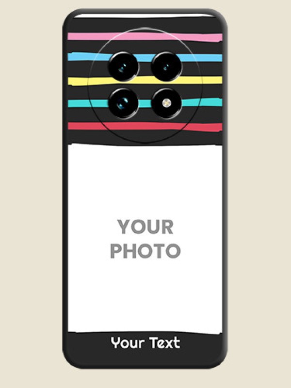 Custom Multicolor Lines with Image On Space Black Custom Soft Matte Mobile Back Cover - Realme 13 Pro Plus 5G - alternate view