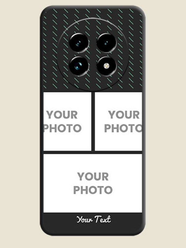Custom Cross Dotted Pattern with 2 Image Holder On Space Black Custom Soft Matte Mobile Back Cover - Realme 13 Pro Plus 5G - alternate view