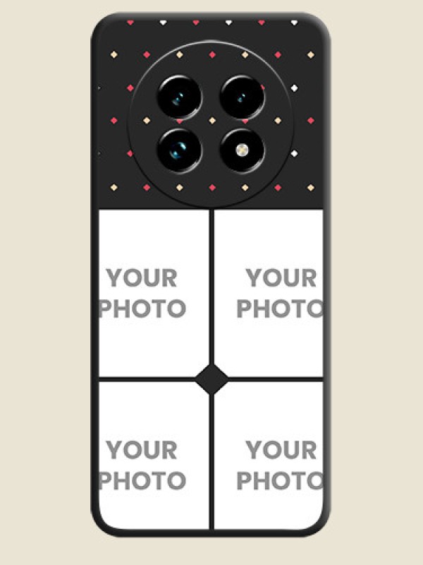 Custom Multicolor Dotted Pattern with 4 Image Holder On Space Black Custom Soft Matte Mobile Back Cover - Realme 13 Pro Plus 5G - alternate view