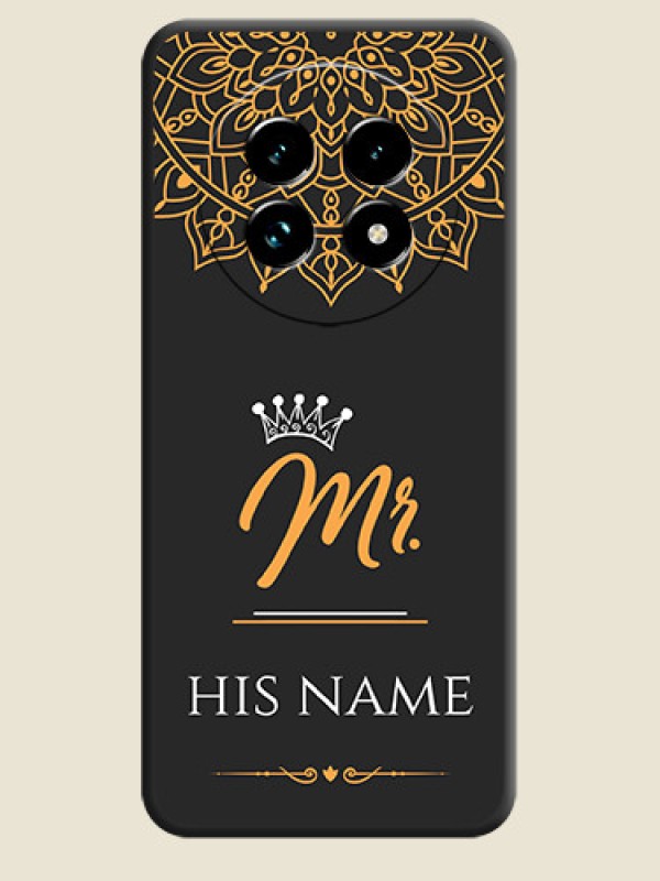 Custom Mr Name with Floral Design On Space Black Custom Soft Matte Mobile Back Cover - Realme 13 Pro Plus 5G - alternate view